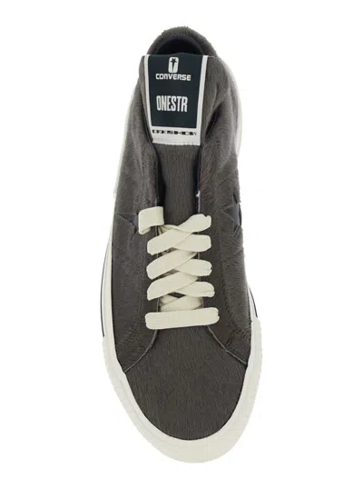 Rick Owens Drkshdw Gray Converse Edition Onestr Sneakers In Brown