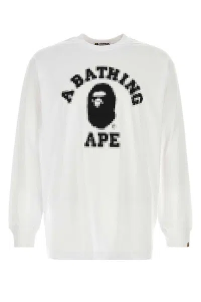 Bape White Cotton T-shirt In White