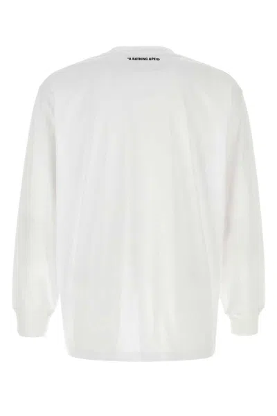 Bape White Cotton T-shirt In White