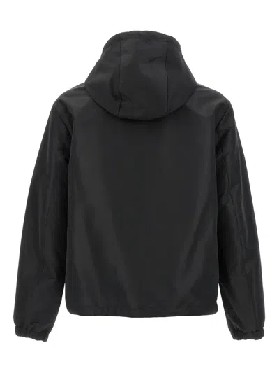 Fendi Tech Fabric Hooded Blouson Clothing In Black