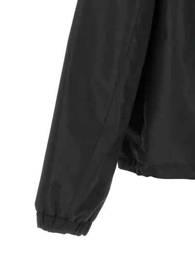 Fendi Tech Fabric Hooded Blouson Clothing In Black