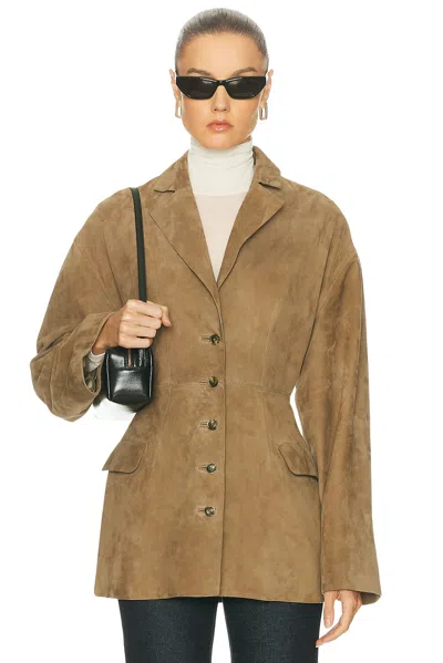 Eaves Salta Suede Jacket In Green