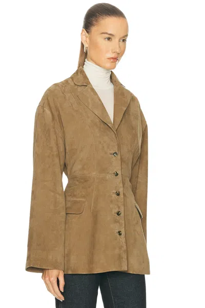 Eaves Salta Suede Jacket In Green