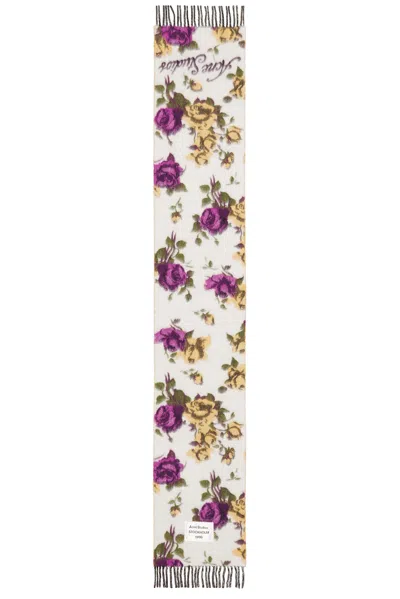 Acne Studios Flower Scarf In White