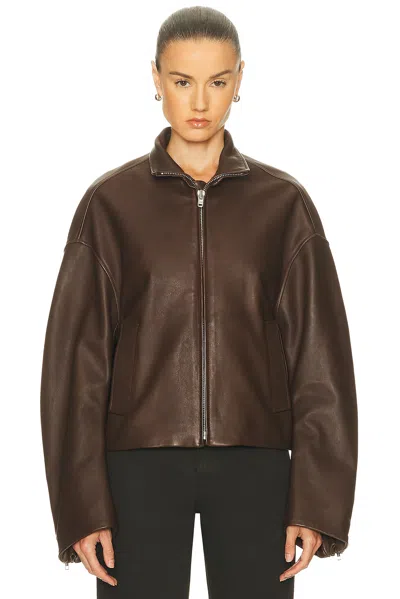 Grlfrnd Romy Leather Jacket In Brown
