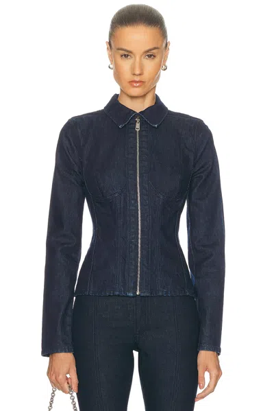 Grlfrnd Danielle Bustier Jacket In Blue