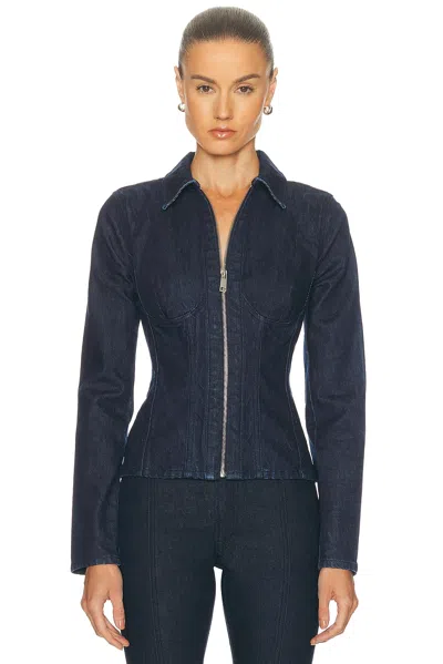 Grlfrnd Danielle Bustier Jacket In Blue