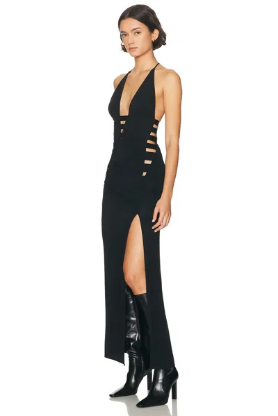 Haelo Deep-v Brace Dress In Black