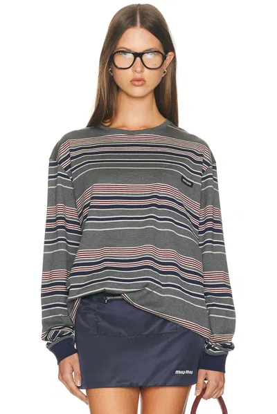 Miu Miu Jersey Riga Top In Multi