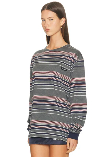 Miu Miu Jersey Riga Top In Multi