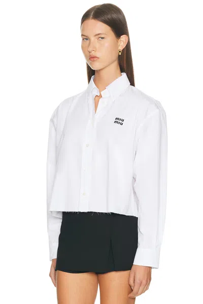 Miu Miu Popeline Shirt In White