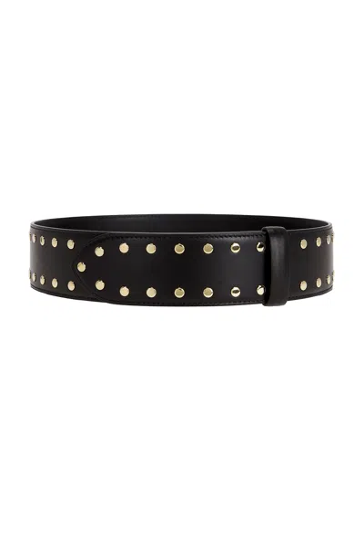 Khaite Theo Studded Leather Belt In Black