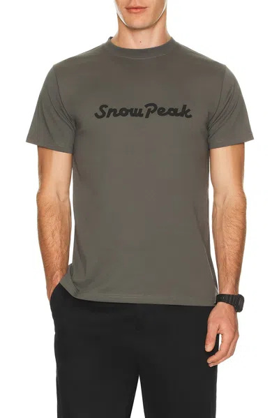 Snow Peak Typography T-shirt In Green