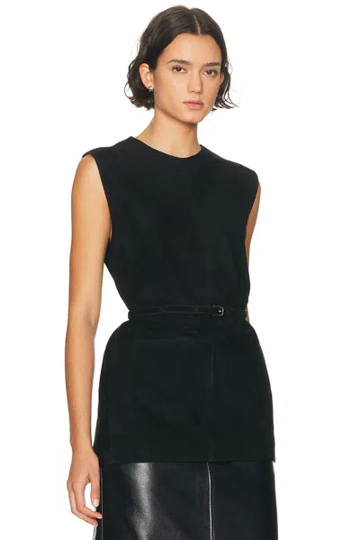 Totême Belted Suede Minidress In Black