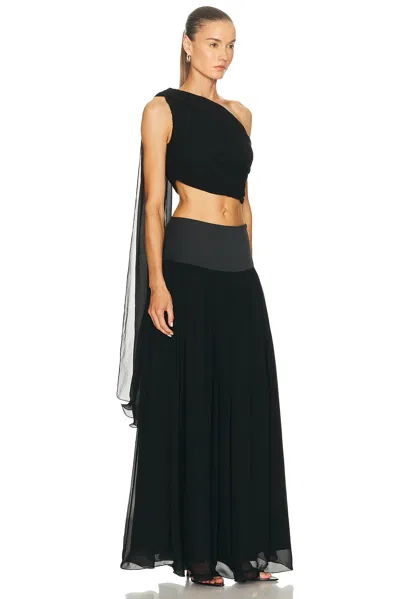 Posse Solene One Shoulder Top In Black