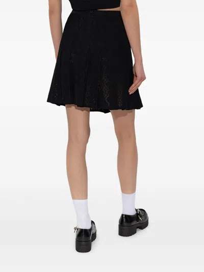 Givenchy Black Pleated Viscose Skirt In Brown