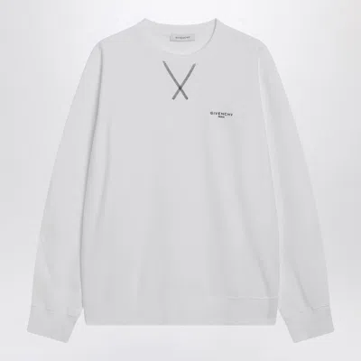 Givenchy White Couture Seam Sweatshirt With Embroidered Logo In White