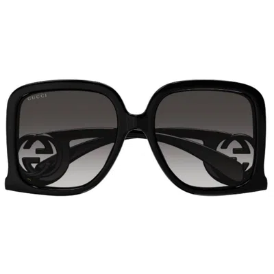 Gucci Black-black-grey Injectate Sunglasses In Black