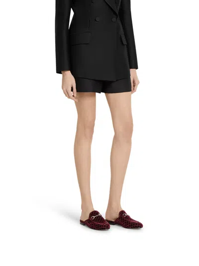 Gucci Princetown Velvet Slippers In Brown