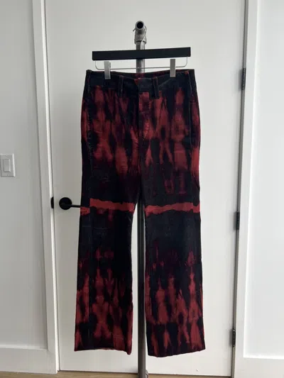 Pre-owned Ann Demeulemeester Ss18 Runway Sample Tie-dye Flares In Black