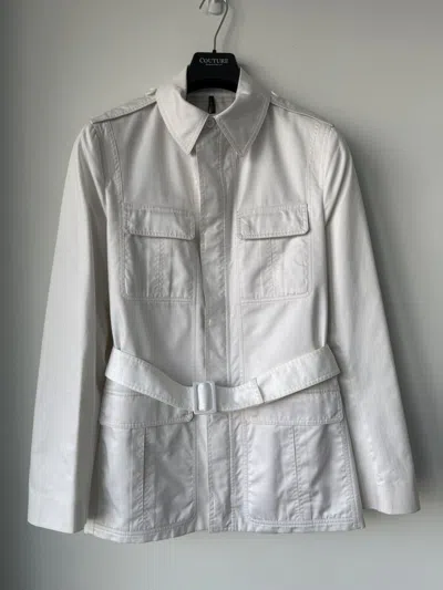 Pre-owned Dior Homme Spring 2008 Cotton Belted Safari Jacket In White