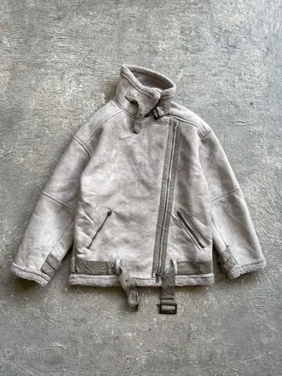 Pre-owned 14th Addiction 2000s Ciaopanic - Vkei Style Riders Suede Jacket In Sand