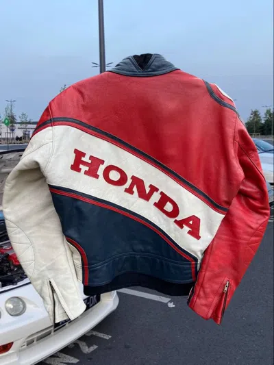 Pre-owned Grailed Honda Leather 90's Japanese Racing Jacket Bomber Cars In Multi