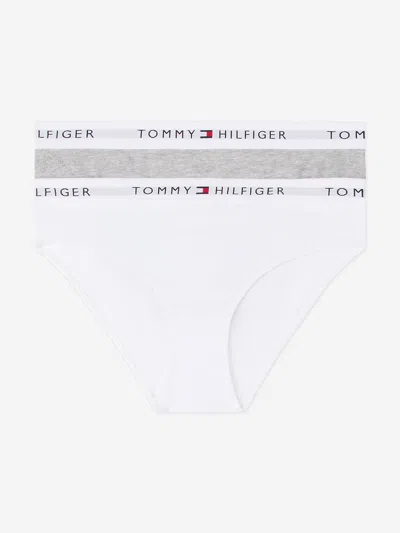 Tommy Hilfiger Girls 2 Pack Bikini Knickers Set In White