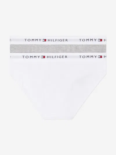 Tommy Hilfiger Girls 2 Pack Bikini Knickers Set In White