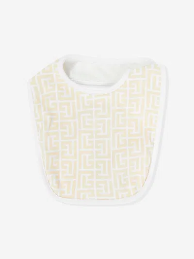 Balmain Baby Monogram Babygrow Set In Neutral