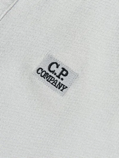 C.p. Company Boys Logo Polo Shirt In Silver