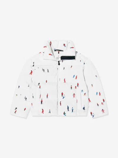 Perfect Moment Kids Dede Ski Print Nuuk Puffer Jacket In White
