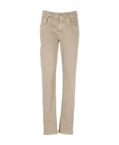 Brunello Cucinelli Straight Jeans In Neutral