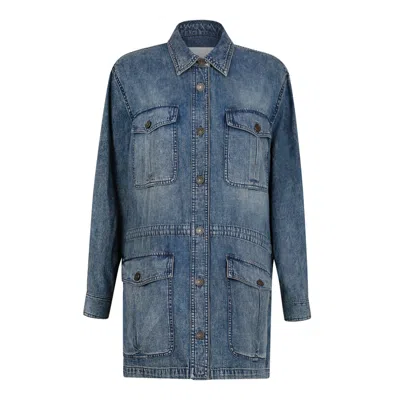 Isabel Marant Faded Blue Cotton Jacket In Blue