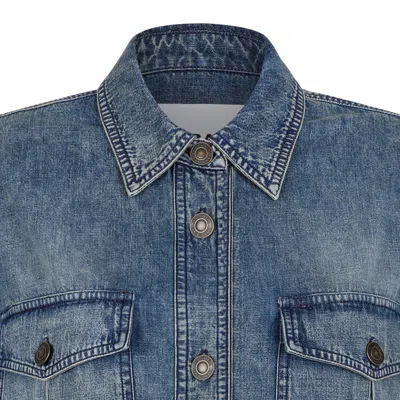 Isabel Marant Faded Blue Cotton Jacket In Blue