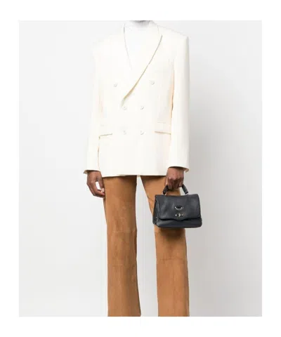 Zanellato Postina Daily Baby Leather Handbag In Black