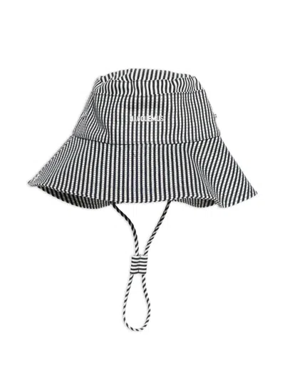 Jacquemus Striped Hat By De Nimes In Gray