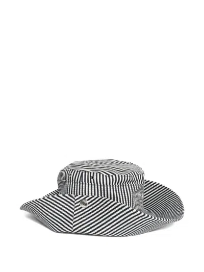 Jacquemus Striped Hat By De Nimes In Gray