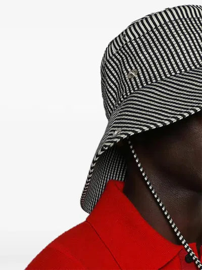 Jacquemus Striped Hat By De Nimes In Gray
