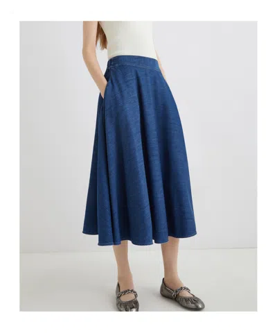 Marella Denim Circle Skirt - Blue Jeans In Blue