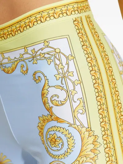 Versace Pattern-printed Leggings In Blue