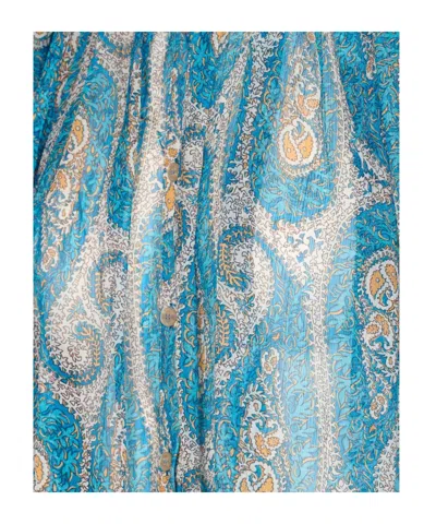 Etro Multicolor Silk Pattern Shirt In Blue