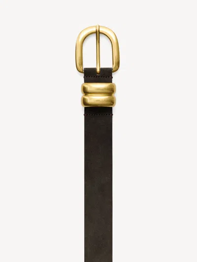 By Malene Birger Zoira Suede-buckle Belt In Black