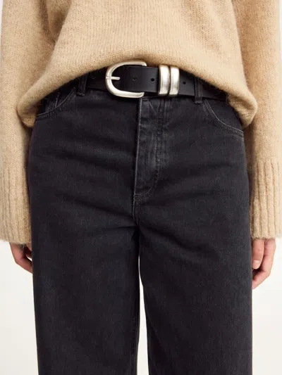 By Malene Birger Zoira Silver-tone Buckle Belt In Black