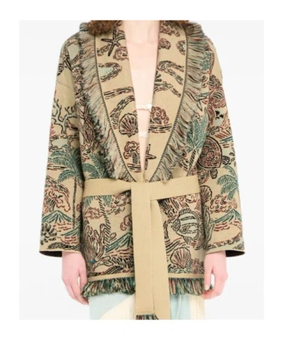 Alanui Sketched By The Ses Cardigan Mit Fransen In Multi