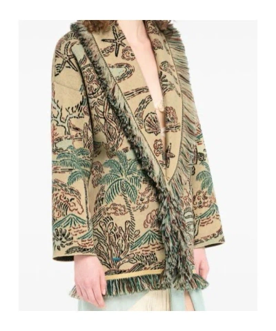 Alanui Sketched By The Ses Cardigan Mit Fransen In Multi