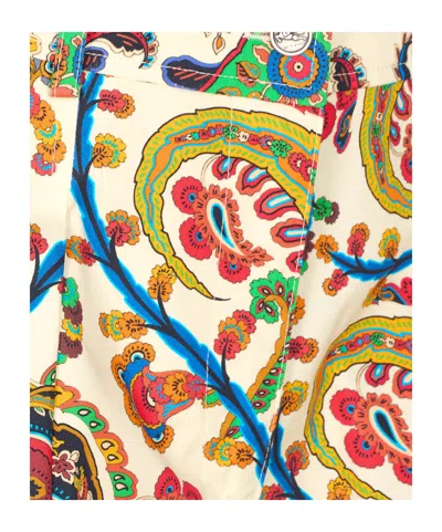 Etro Paisley Printed Shorts In Brown