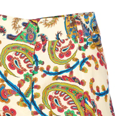 Etro Paisley Printed Shorts In Brown