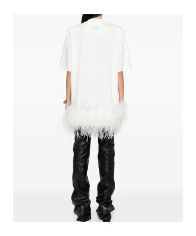 Attico Round Neck Dress In White