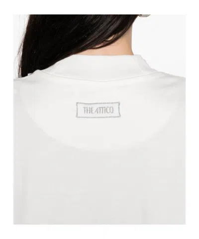 Attico Round Neck Dress In White